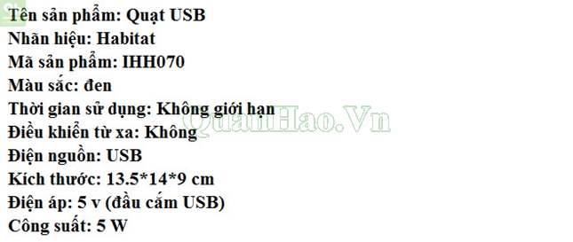 IHH070	Quạt USB